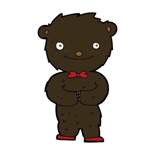 Pequeno urso negro dos desenhos animados — Vetor de Stock