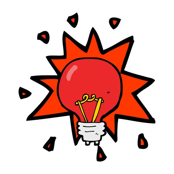 Cartoon red light bulb — Stock Vector