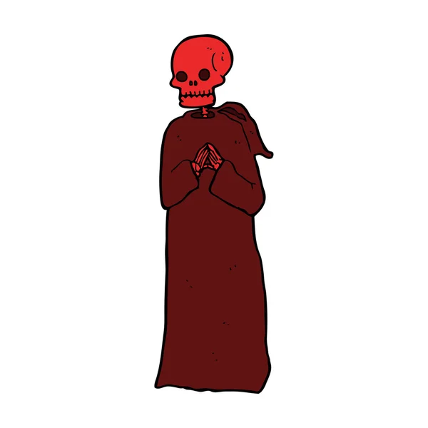 穿着长袍的卡通人物骷髅 — 图库矢量图片