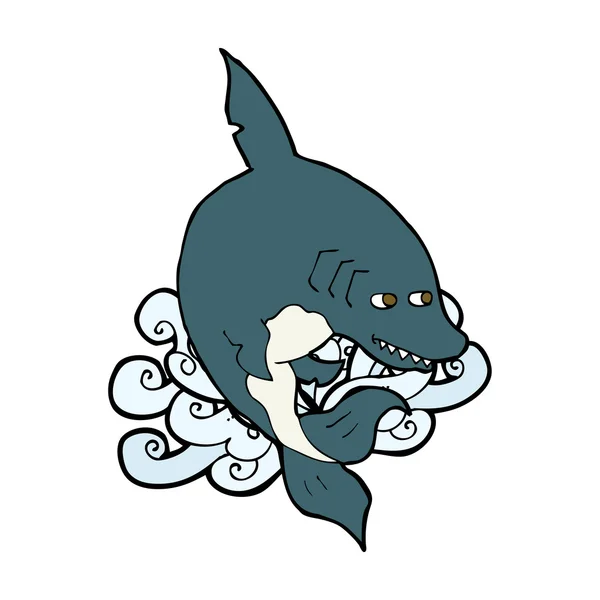 Drôle de requin dessin animé — Image vectorielle