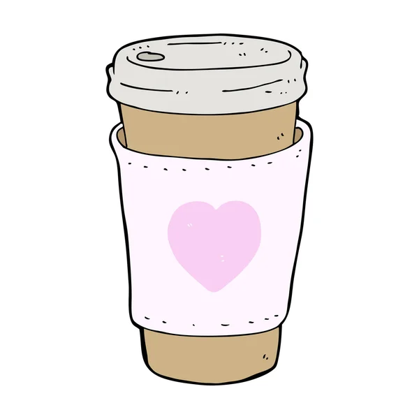 Dibujos animados Me encanta la taza de café — Vector de stock