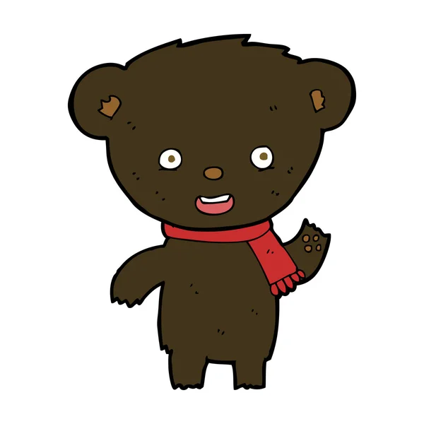 Desenho animado bonito urso preto — Vetor de Stock