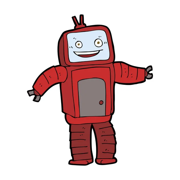 Tecknade roliga robot — Stock vektor