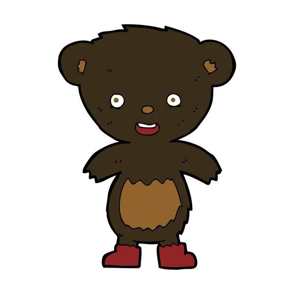 Desenho animado urso preto filhote —  Vetores de Stock