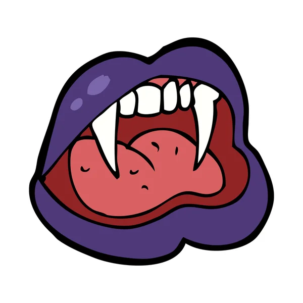 Lèvres vampire dessin animé — Image vectorielle