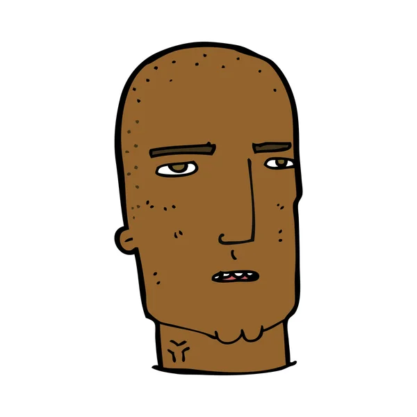 Cartoon bald tough guy — Stock Vector