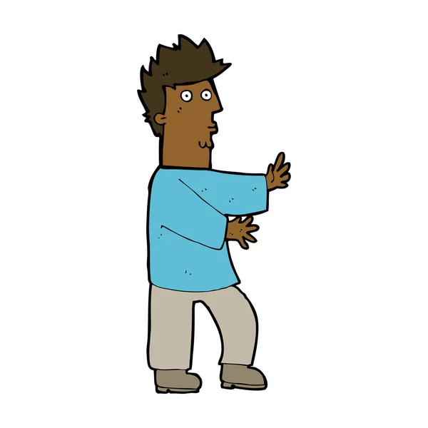 Cartoon nerveuze man zwaaien — Stockvector