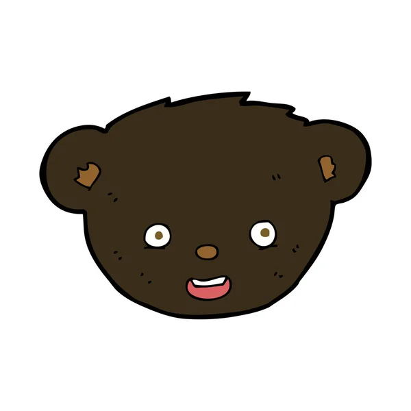Cartoon black bear face — Stock Vector