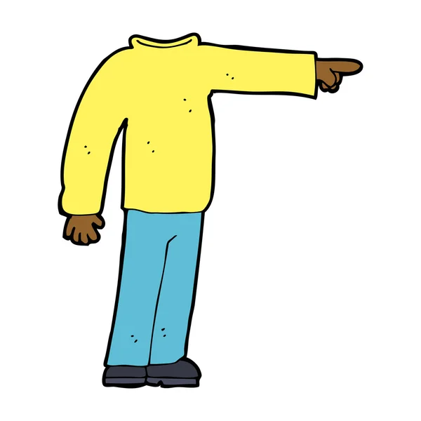 Cartoon headless man pointing — Stock Vector