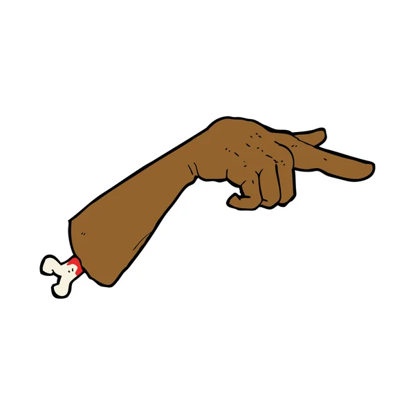 Cartoon severed pointing hand — Stock Vector