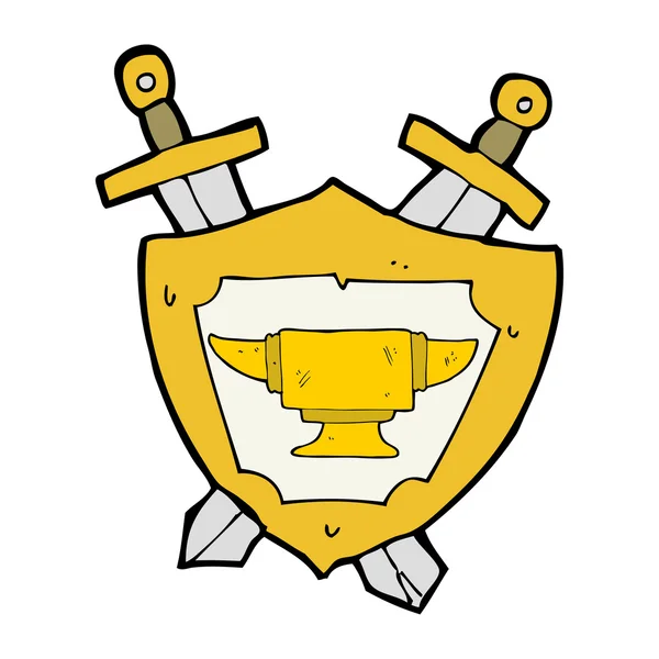 Καρτούν σιδηρουργός αμόνι σύμβολο heraldry — Διανυσματικό Αρχείο