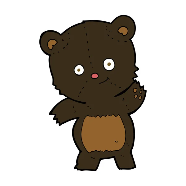 Bonito urso preto desenhos animados —  Vetores de Stock