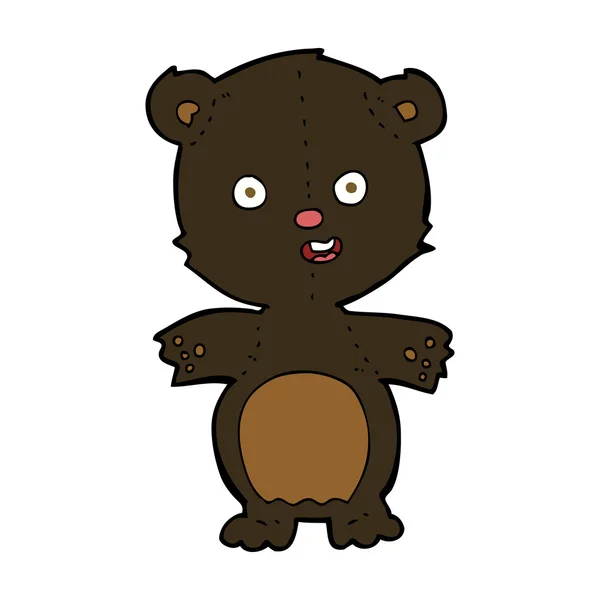 Söt svart björn tecknad — Stock vektor