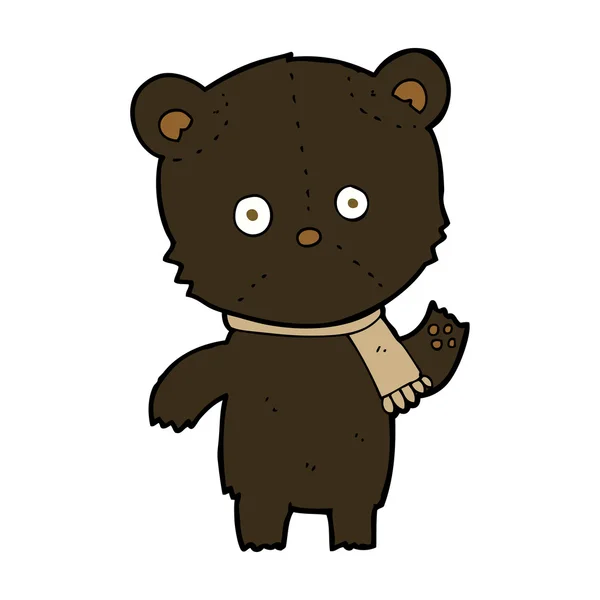 Kreskówka machanie czarny niedźwiedź — Wektor stockowy