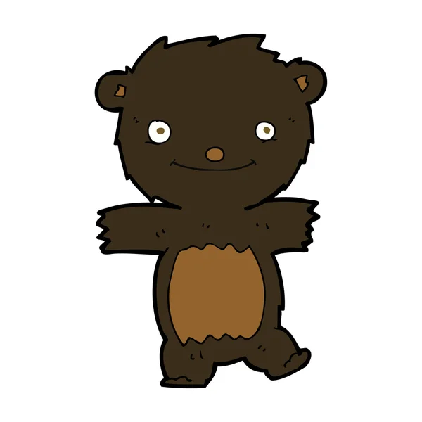 Desenho animado urso preto filhote — Vetor de Stock