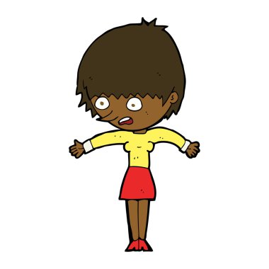 Panik karikatür kadın