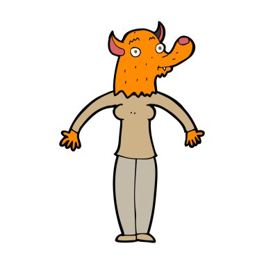 Çizgi film dostu tilki kadın.