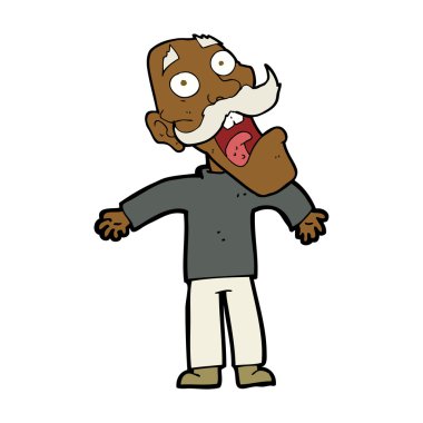 Çizgi film dehşete düştü yaşlı adam.