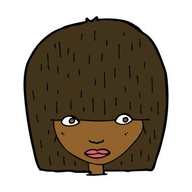 karikatür bakan kadın