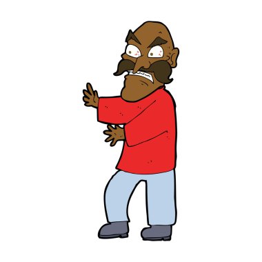 Çizgi film kızgın yaşlı adam.