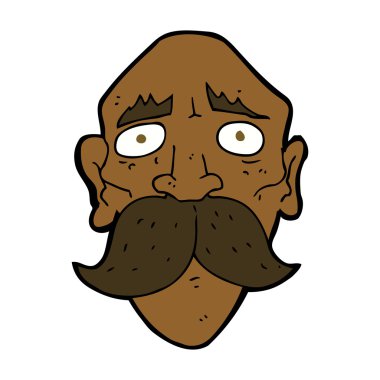 karikatür üzgün yaşlı adam