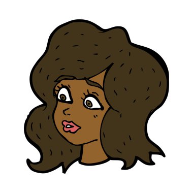 Çizgi filmdeki kadın endişeli görünüyor.