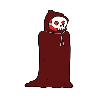 Çizgi film, ürkütücü cadılar bayramı kostümü.