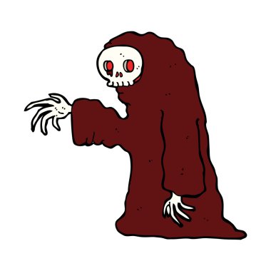 Çizgi film, ürkütücü cadılar bayramı kostümü.