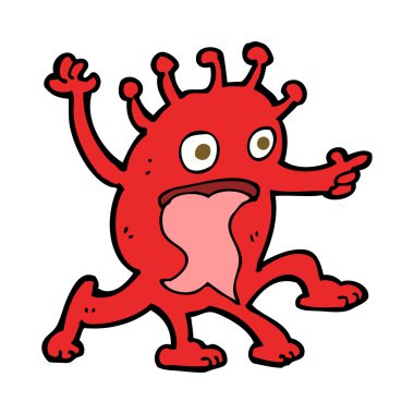 garip küçük uzaylı karikatür