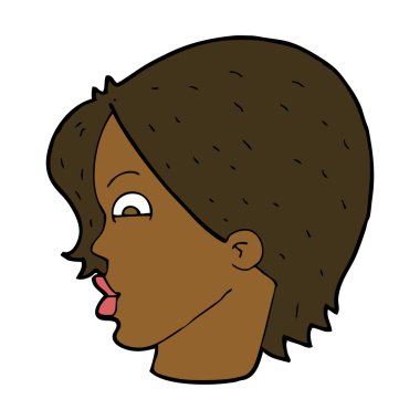 çizgi film kadın yüzü