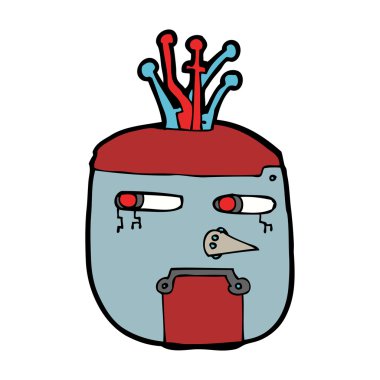 çizgi film altın robot kafası