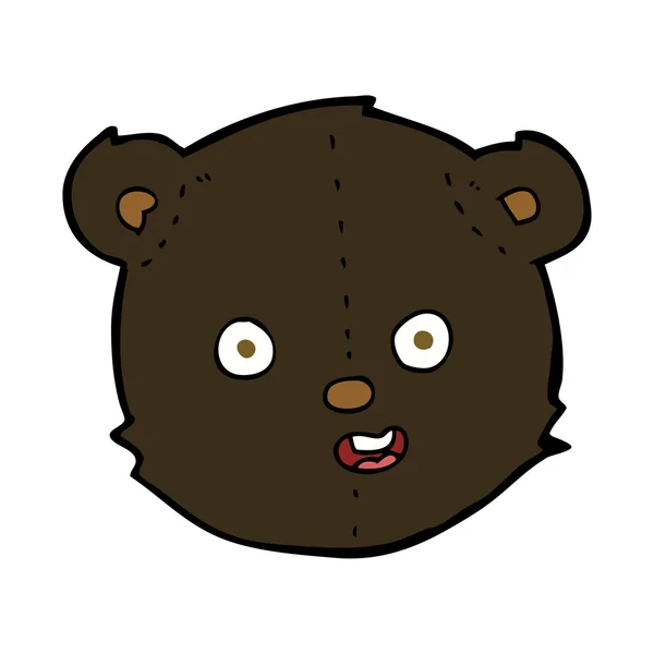 Dibujos animados negro osito de peluche cabeza — Vector de stock