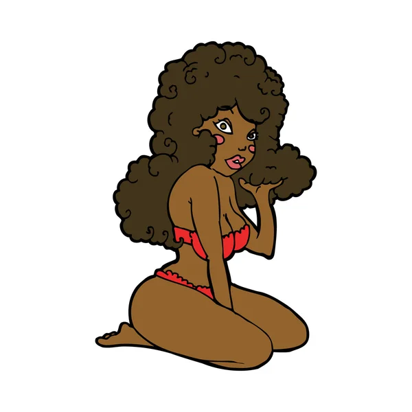 Cartoon pin up meisje — Stockvector