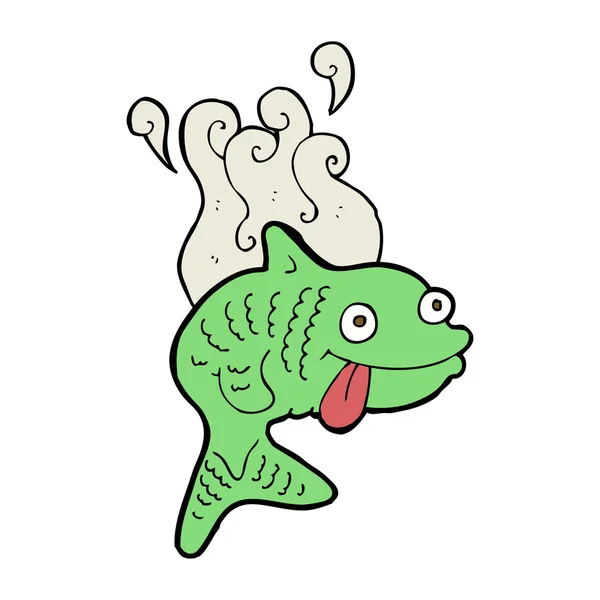 Cartoon smelly fish — Stock Vector