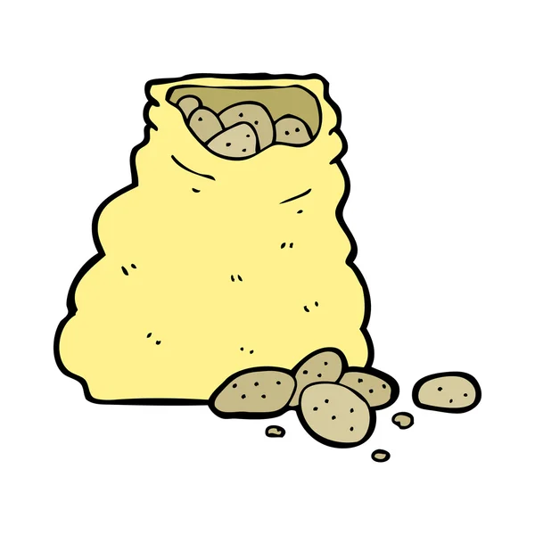 Sac à dessin animé de pommes de terre — Image vectorielle