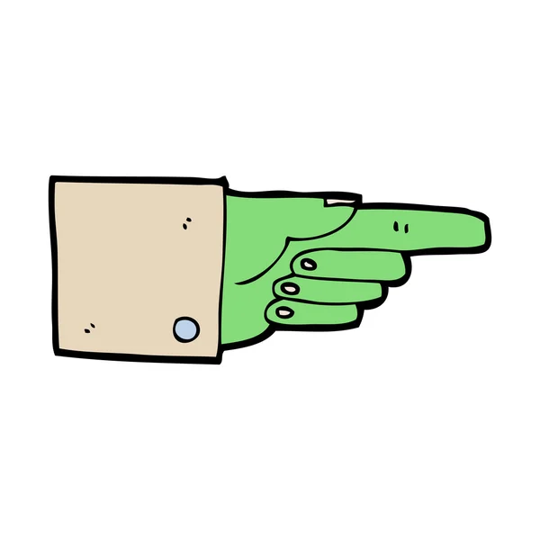Tecknad pekar zombie hand — Stock vektor