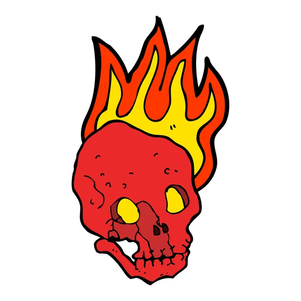 Мультфільм flaming череп — стоковий вектор