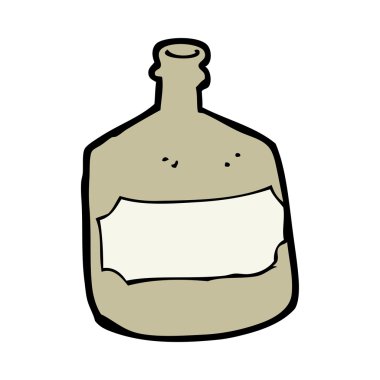 Çizgi film eski viski şişesi