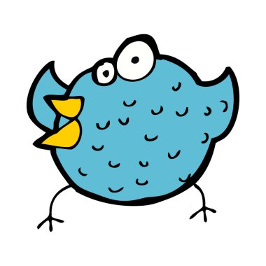 karikatür mutlu kuş