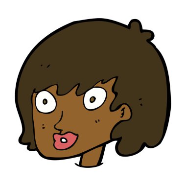 çizgi film mutlu kadın yüzü