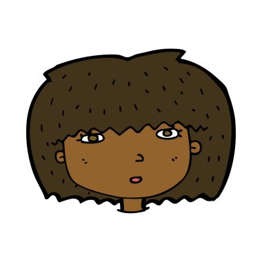 çizgi film kadın yüzü