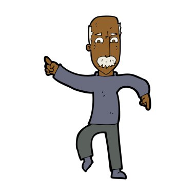 Çizgi film kızgın yaşlı adam.