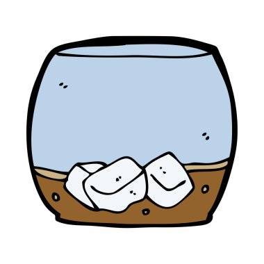 karikatür viski bardağına