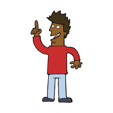 Yeni bir fikri olan bir karikatürist.