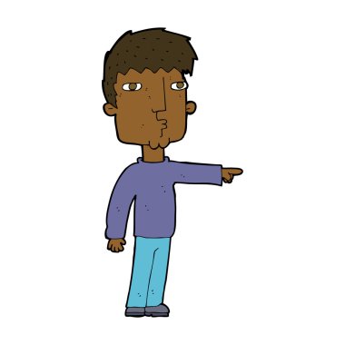 karikatür işaret eden adam