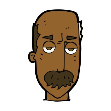 Çizgi film sıkıcı yaşlı adam.