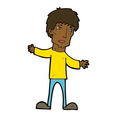 endişeli adam çizgi film