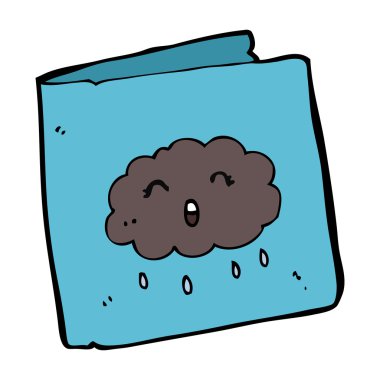 Bulut desenli çizgi film kartı