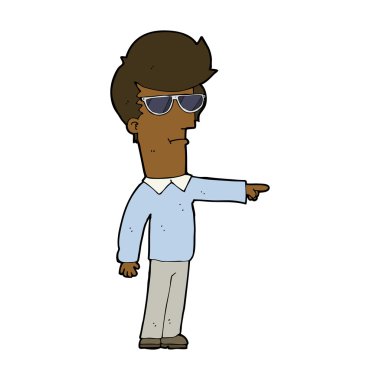 çizgi adam gözlüklü işaret