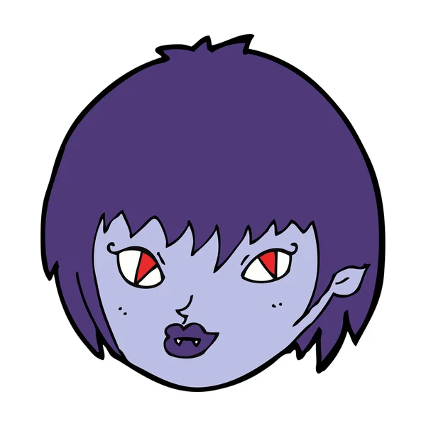 Caricatura vampiro chica cara — Vector de stock